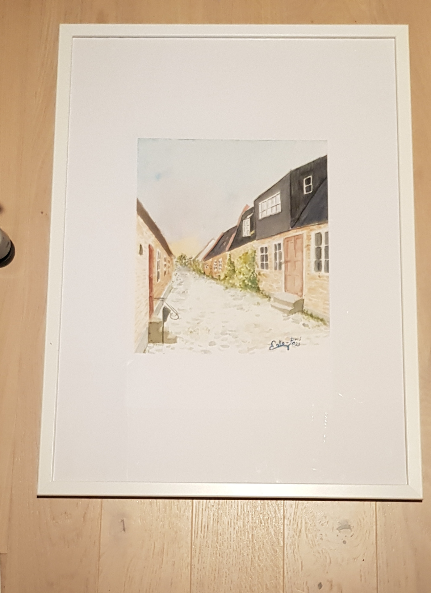 Med bla denna akvarellen, som såldes där